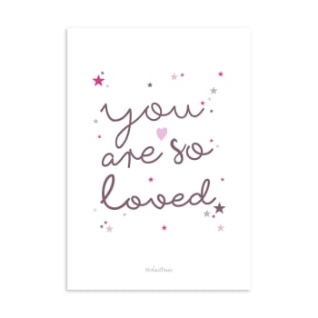 Poster in carta You are so Loved rosa 21x30cm