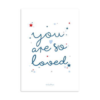 Poster in carta You are so Loved blu 21x30cm