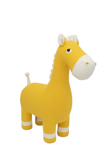 AMIGURUMIS MAXI - Peluche caballo maxi de algodón 100% amarillo 94X33X90 cm