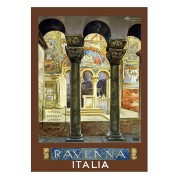 Tableau affiche touristique vintage Ravenna 50x70cm