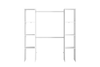 Elysee - Kleiderschrank 6 Fächer, 2 Garderoben 180 x 40 x 180 cm, weiß