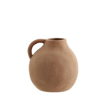 CONAN - Jarrón de cerámica y mármol marrón S