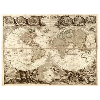 Tableau cartographie ancienne carte No. 63 80x100cm