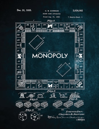 Tableau sur toile Monopoly 30x40