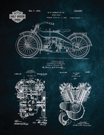 Cuadro Motocicleta Blueprint 30 × 40