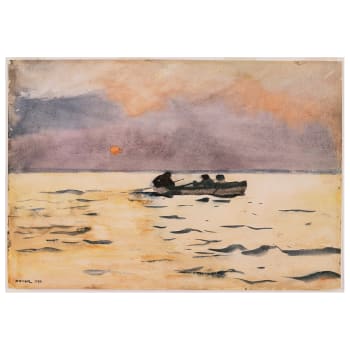 Tableau impression sur toile Rowing Home Winslow Homer 50x70cm