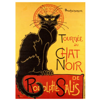 Tableau affiche artistique vintage Tournée Du Chat Noir 50x70cm