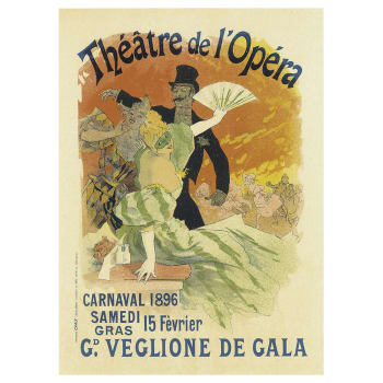 Tableau affiche artistique vintage Théâtre de L'Opéra 50x70cm