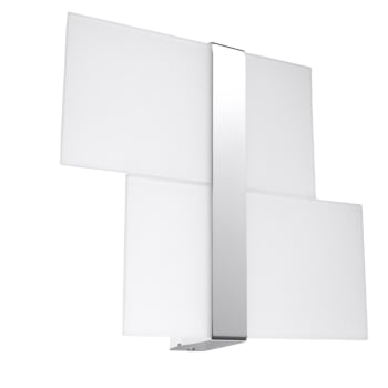 Massimo - Lámpara de pared cromo, blanco acero, vidrio  alt. 28 cm