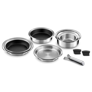 Swan Townhouse Set 3 Pentole In Acciaio Inox – 16/18/20 Cm Con Coperchi In Vetro, Adatte A Induzione - 3