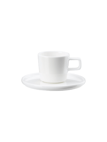 Taza C/plato - Vidrio Transparente Espresso — Le Blanc