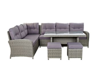 Conjunto de sofá y mesa exterior (4 pcs)