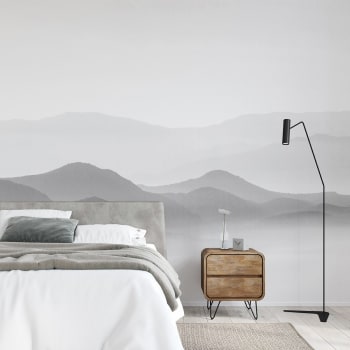 Papier peint panoramique misty mountains gris 340x250cm