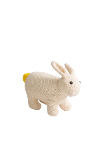AMIGURUMIS MINI - Peluche conejo mini de algodón 100% blanco 36X17X26 cm