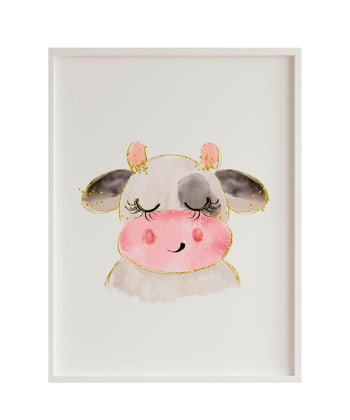 Stampa Elefante incorniciata in legno bianco 43X33 cm DECOWALL