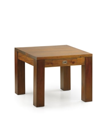 Tavolino da caffè design industriale in legno marrone