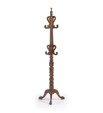 Vintage - Garderobenständer aus Mahagoni-Holz, H 190 cm, braun