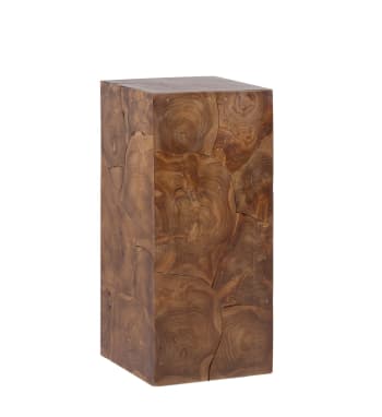 Piédestal en bois de teck marron H 77 cm