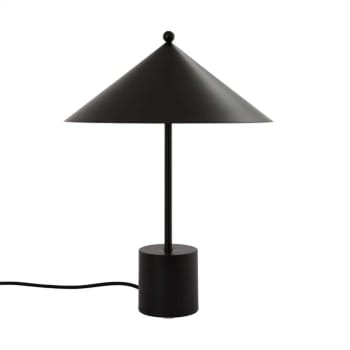 KASA - Lampe de table noire métal enduit de poudre Ø35xH50cm
