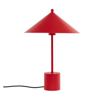 KASA - Lampe à poser rouge métal enduit de poudre Ø35xH50cm