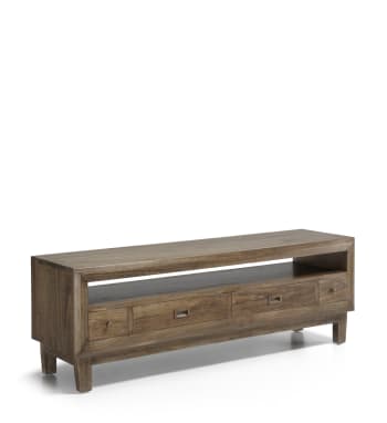 Sindoro - Mueble tv de madera de mindi marrón 4 cajones anch. 150 cm