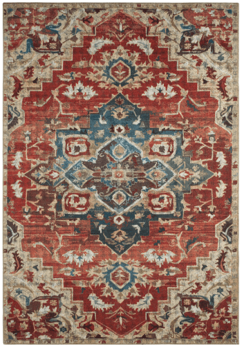 RADOM - Tapis vintage motif oriental rouge  – 200x290