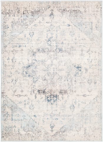 Lya - Orientalischer Vintage Teppich Elfenbein/Blau 160x213