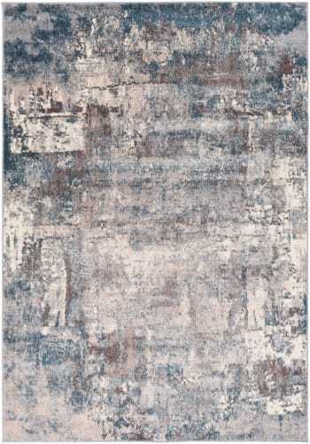 Noa - Moderner Abstrakt Teppich Blau/Grau 160x213