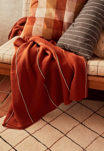 RIVI - Rote Decke aus organischer Baumwolle H184x134cm