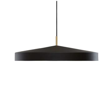 HATTO - Lampe suspendue noire métal revêtement par poudre Ø65xH19cm