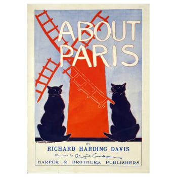 Cartel publicitario vintage About Paris - Cuadro lienzo 50x70cm