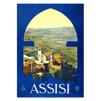 Tableau affiche touristique vintage Assisi 50x70cm