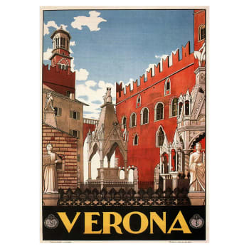 Tableau affiche touristique vintage Verona 50x70cm
