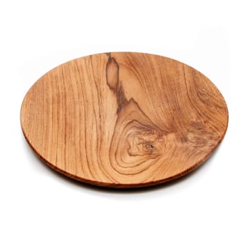 Teak root - Plato de madera de teca natural grande
