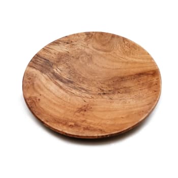 Teak root - Plato de madera de teca natural medio