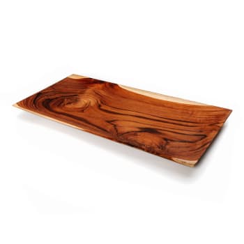 TEAK ROOT - Plato de sushi de madera de teca rectangular grande