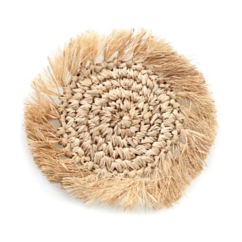 Fringe raffia - Sous-verre en raphia naturel