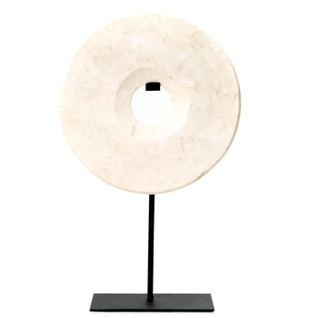 Marble - Estatua de mármol blanco sobre una base de metal grande