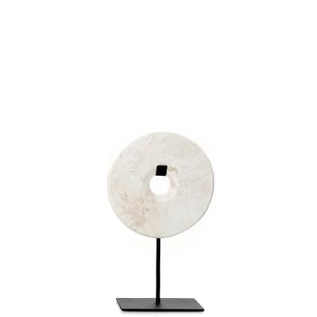 Marble - Estatua de mármol blanco sobre una base de metal pequeña