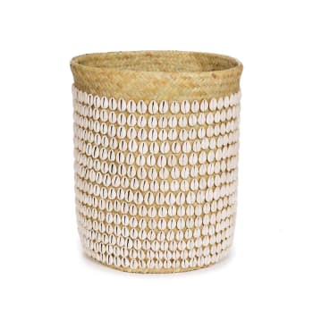 NaturalCozy Cube - Cubi Contenitori Cestini portaoggetti da 28 cm, bianco sporco e marrone chiaro