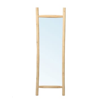ISLAND - Miroir rectangulaire avec contour en bois de teck naturel 170*57cm