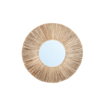 BD ART Specchio Rotondo 70 Cm. Boho, Specchio Scandinavo, Colore Legno Naturale 87305436