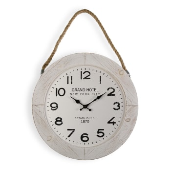 Bourke - Reloj de pared estilo vintage en madera gris