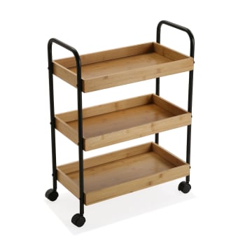 Scaffale Da Bagno 3 Ripiani Well Home | MDF E Bambù FSC | H.79 Cm - 2