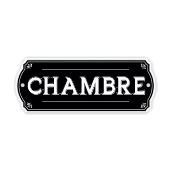 CHAMBRE - Plaque de porte chambre en métal 19x7,5cm