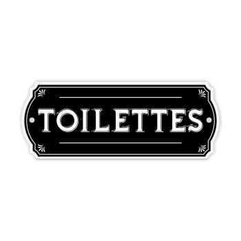 TOILETTES - Plaque de porte toilettes en métal 19x7,5cm