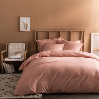 Housse de couette unie en coton lavé Nude 240x220 cm
