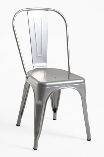 Torix - silla en color gris metalizado de estilo vintage en acero reforzado
