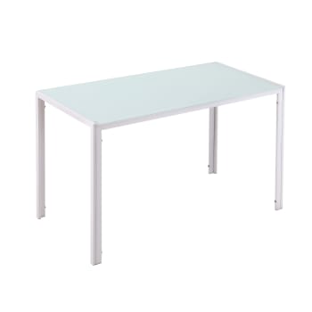Mesa de comedor color blanco 120 x 60 x 75 cm