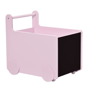 Caja de almacenaje de juguetes color rosa 47 x 35 x 45.5 cm